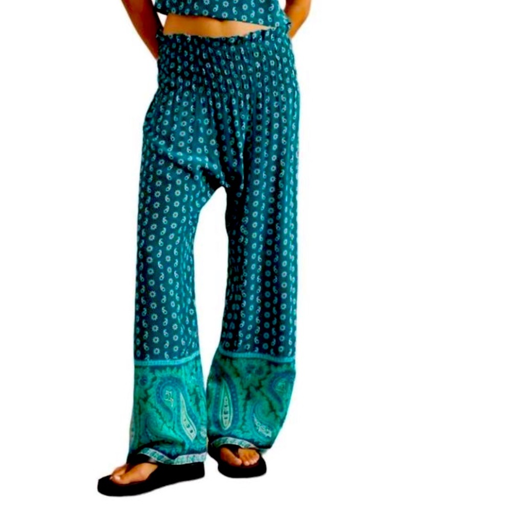 NEW BOTEH Elba shirred harem waist pants in emerald